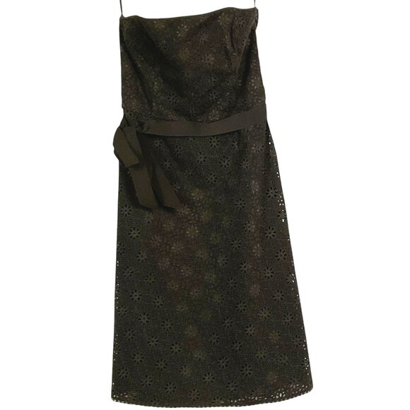NWT Banana Republic Eyelet Floral Strapless Dress, size 16, Lined, 100% cotton - Picture 1 of 13